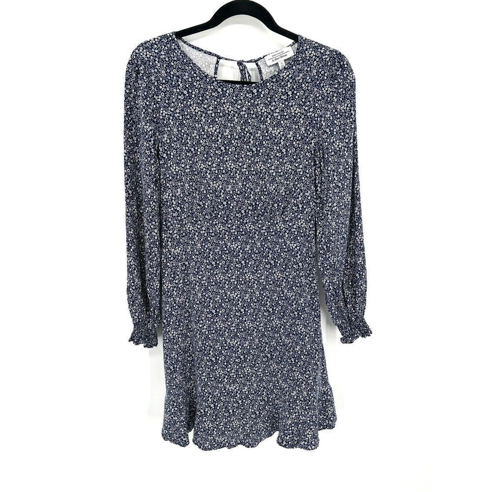 & OTHER STORIES Blue White Ditsy Ditsy Floral Long Sleeve Ruffle Mini Dress 2